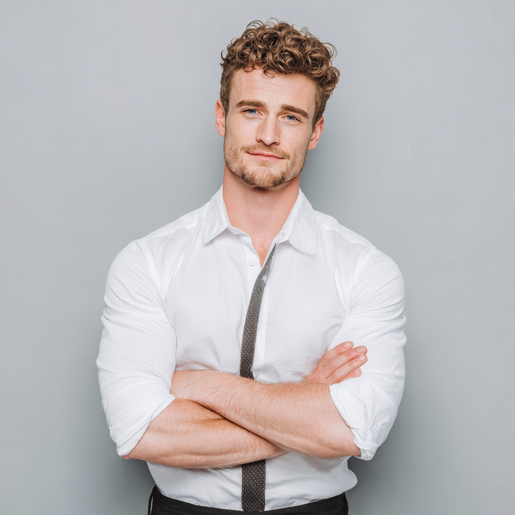 Confident man showcasing physical transformation and mental strength development